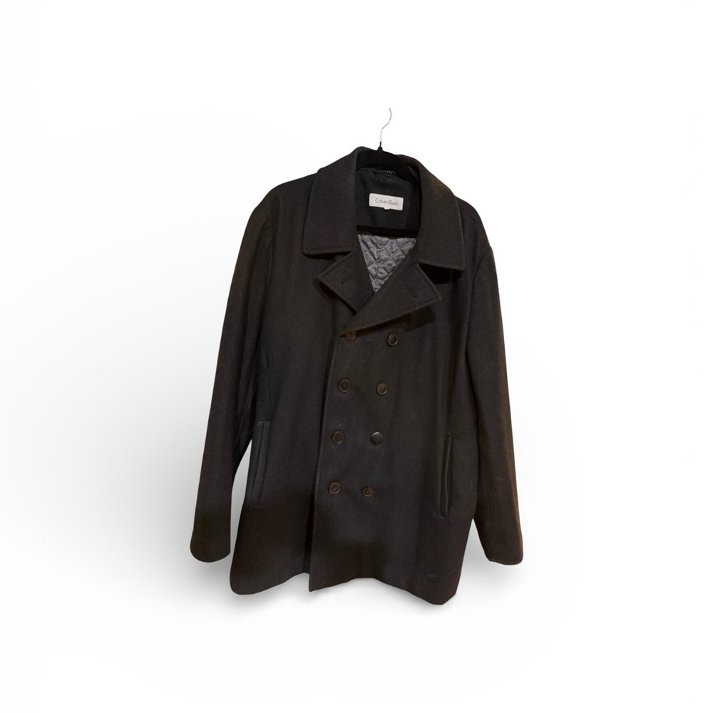 Calvin Klein Men's Elegant Black Peacoat Men Size Large - Picture 7 of 7